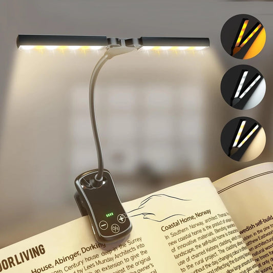 Book Light,14 LED Touch Control Reading Light with 3 Colors&8 Brightness,Rechargeable Book Light for Reading in Bed